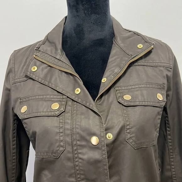 J.Crew || Utility Jacket Olive Green With Zipper and Span on Buttons Cotton XS - Picture 5 of 9
